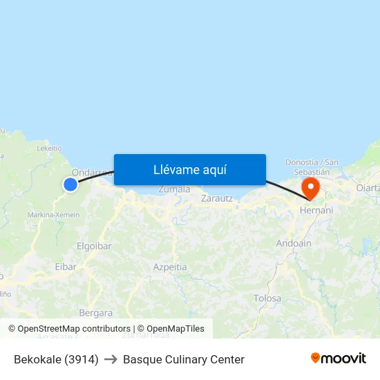 Bekokale (3914) to Basque Culinary Center map