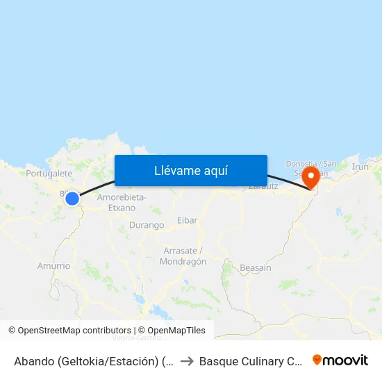 Abando (Geltokia/Estación) (3949) to Basque Culinary Center map