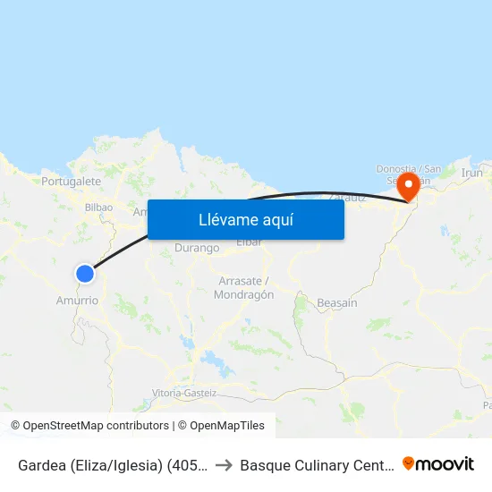 Gardea (Eliza/Iglesia) (4050) to Basque Culinary Center map