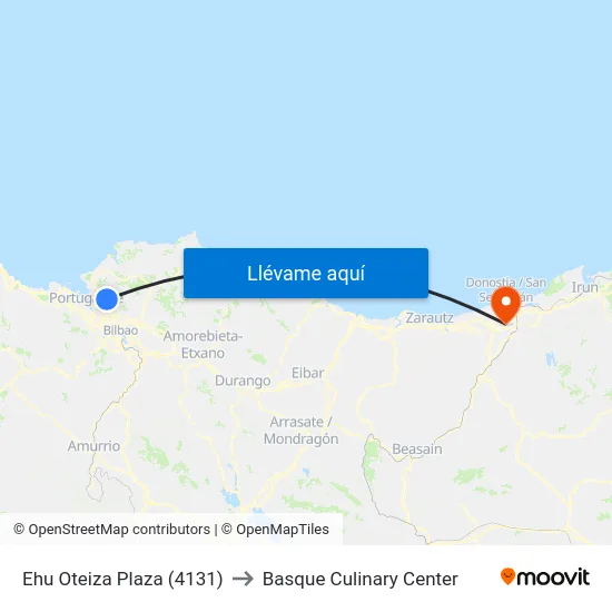 Ehu Oteiza Plaza (4131) to Basque Culinary Center map