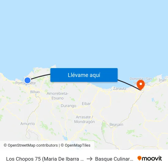 Los Chopos 75 (Maria De Ibarra Plaza) (4201) to Basque Culinary Center map