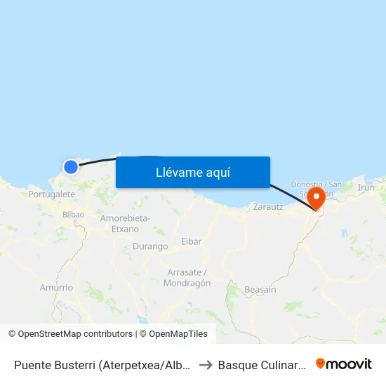 Puente Busterri (Aterpetxea/Albergue) (4209) to Basque Culinary Center map