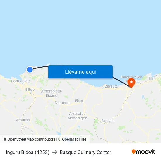 Inguru Bidea (4252) to Basque Culinary Center map