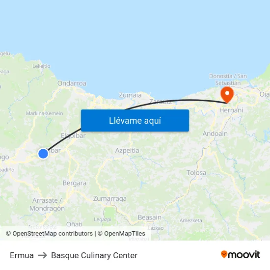 Ermua to Basque Culinary Center map