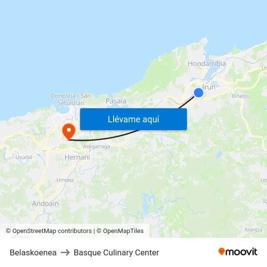 Belaskoenea to Basque Culinary Center map