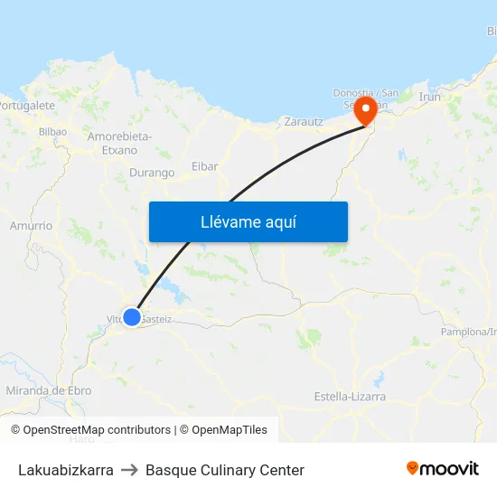 Lakuabizkarra to Basque Culinary Center map