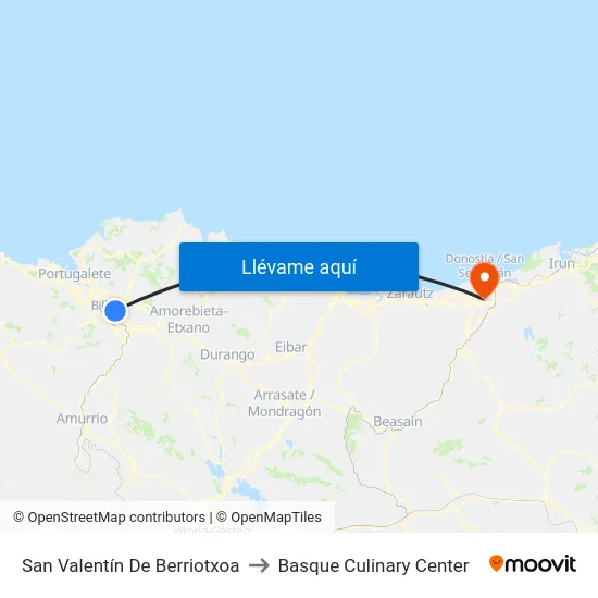 San Valentín De Berriotxoa to Basque Culinary Center map