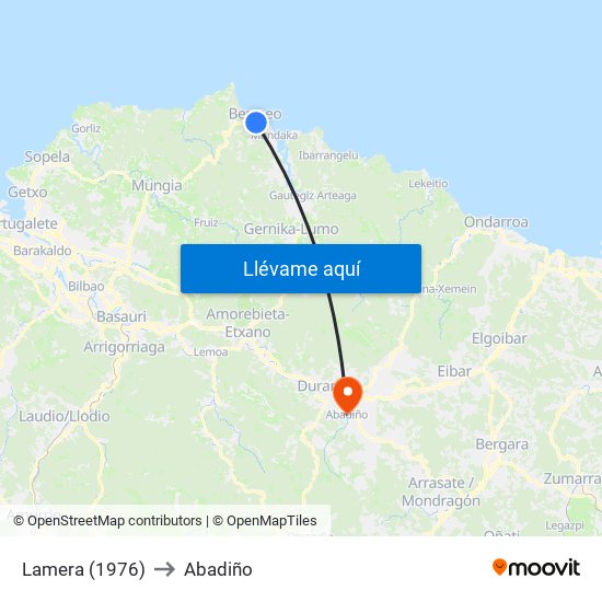 Lamera (1976) to Abadiño map