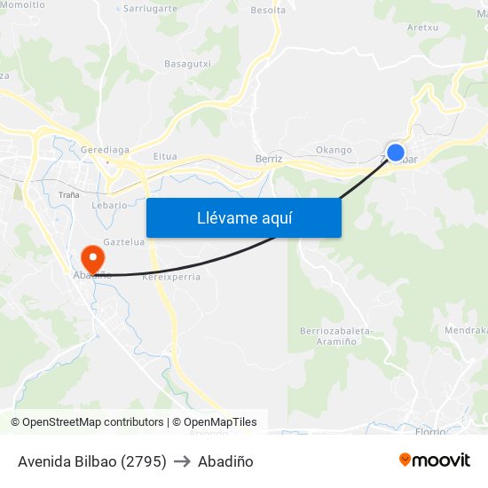 Avenida Bilbao (2795) to Abadiño map