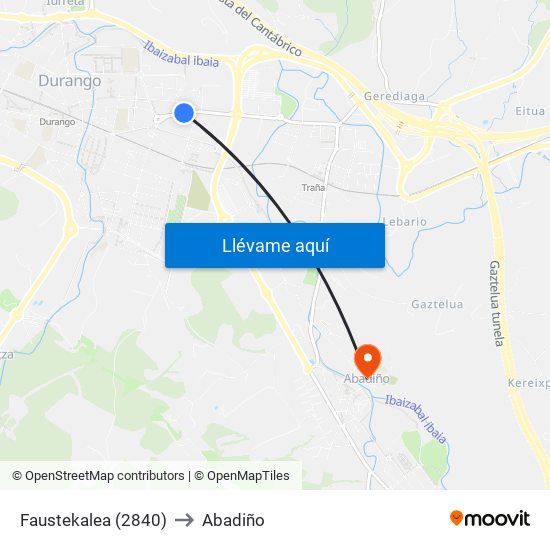 Faustekalea (2840) to Abadiño map