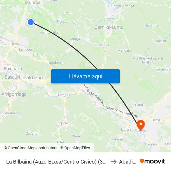 La Bilbaina (Auzo-Etxea/Centro Cívico) (3402) to Abadiño map