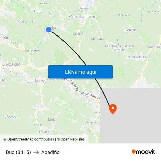 Duo (3415) to Abadiño map