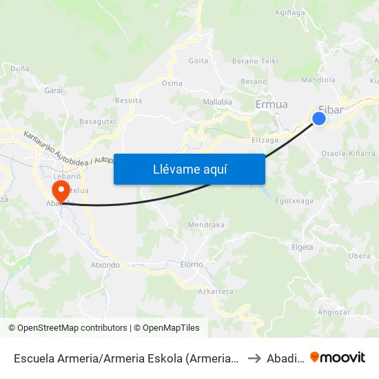 Escuela Armeria/Armeria Eskola (Armeria) (3967) to Abadiño map