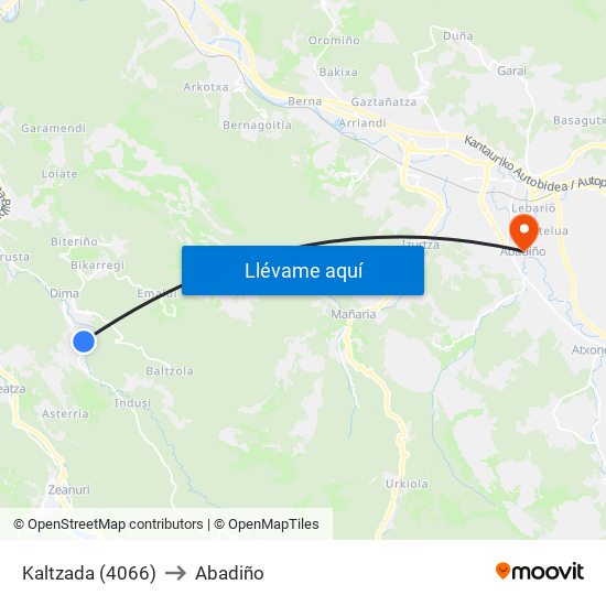 Kaltzada (4066) to Abadiño map