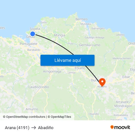 Arana (4191) to Abadiño map