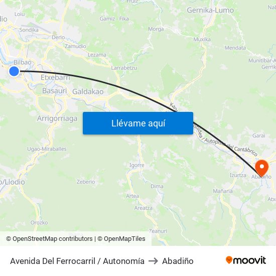 Avenida Del Ferrocarril / Autonomía to Abadiño map