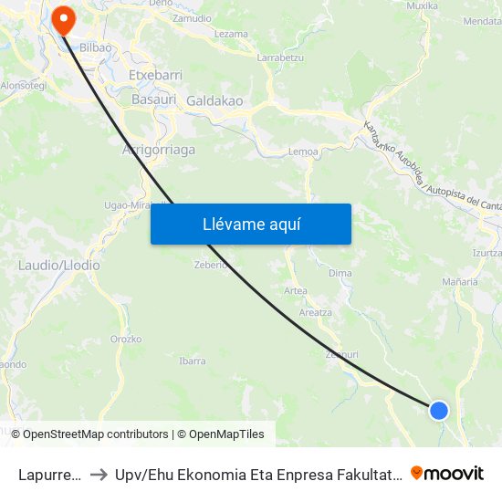 Lapurreketa (3888) to Upv / Ehu Ekonomia Eta Enpresa Fakultatea / Campus De Economía Y Empresa (Sarriko) map