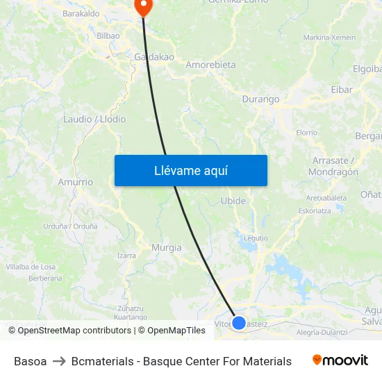 Basoa to Bcmaterials - Basque Center For Materials map