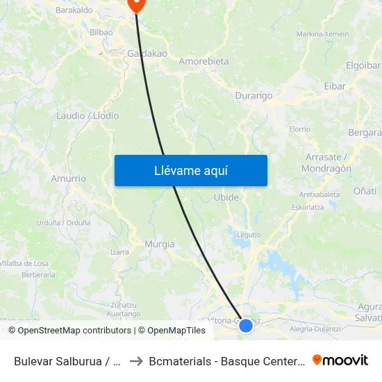 Bulevar Salburua / La Valletta to Bcmaterials - Basque Center For Materials map