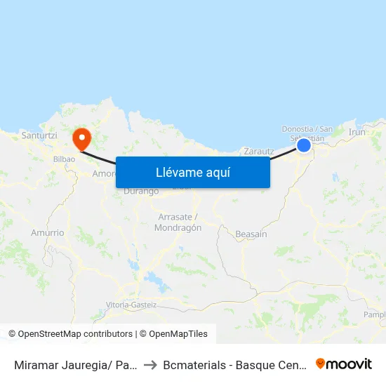 Miramar Jauregia/ Palacio Miramar to Bcmaterials - Basque Center For Materials map