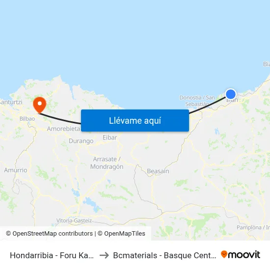 Hondarribia - Foru Kalea 15, Arroka to Bcmaterials - Basque Center For Materials map