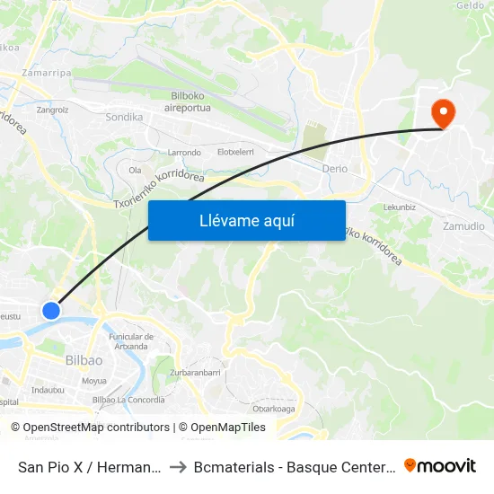 San Pio X / Hermanos Aguirre to Bcmaterials - Basque Center For Materials map
