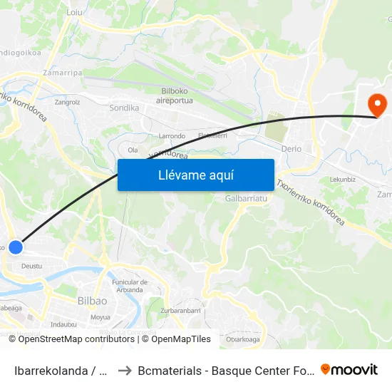 Ibarrekolanda / Parking to Bcmaterials - Basque Center For Materials map