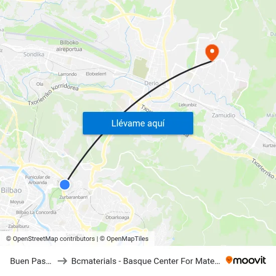 Buen Pastor to Bcmaterials - Basque Center For Materials map