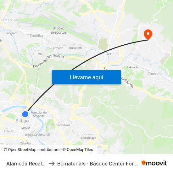 Alameda Recalde 11 to Bcmaterials - Basque Center For Materials map