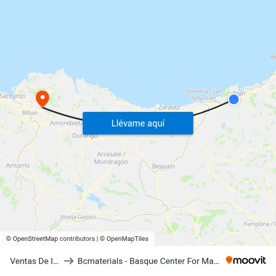 Ventas De Irun to Bcmaterials - Basque Center For Materials map