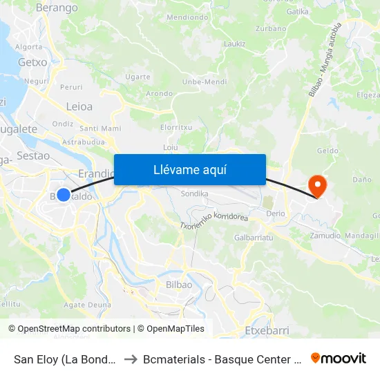 San Eloy (La Bondad) (389) to Bcmaterials - Basque Center For Materials map