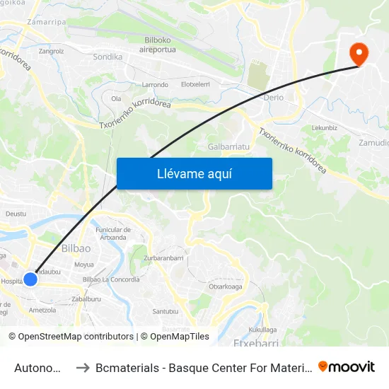 Autonomia to Bcmaterials - Basque Center For Materials map