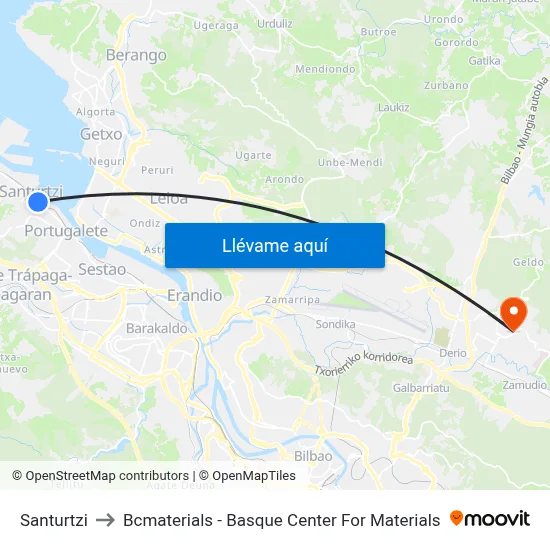 Santurtzi to Bcmaterials - Basque Center For Materials map