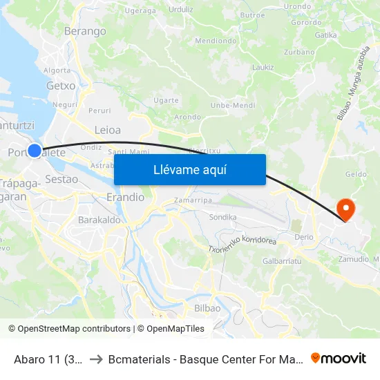 Abaro 11 (334) to Bcmaterials - Basque Center For Materials map