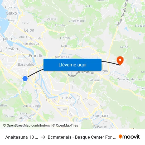 Anaitasuna 10 (418) to Bcmaterials - Basque Center For Materials map