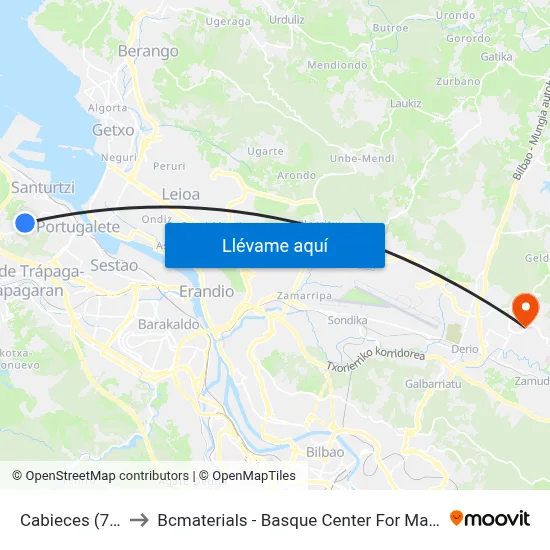 Cabieces (765) to Bcmaterials - Basque Center For Materials map