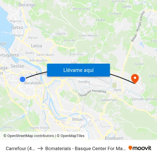 Carrefour (424) to Bcmaterials - Basque Center For Materials map