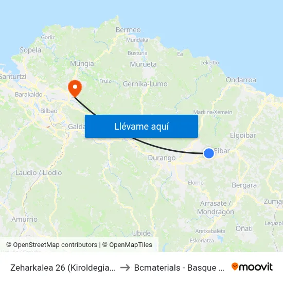 Zeharkalea 26 (Kiroldegia/Polideportivo) (3970) to Bcmaterials - Basque Center For Materials map