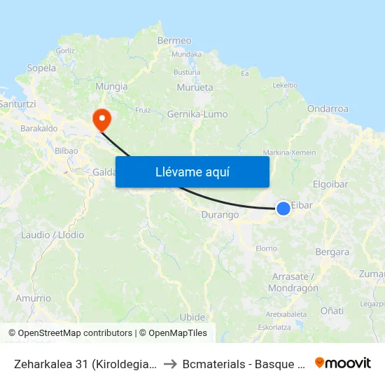Zeharkalea 31 (Kiroldegia/Polideportivo) (2800) to Bcmaterials - Basque Center For Materials map