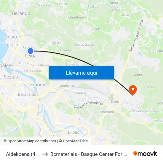 Aldekoena (4295) to Bcmaterials - Basque Center For Materials map