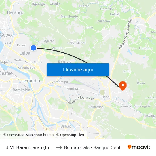 J.M. Barandiaran (Institutua) (22) to Bcmaterials - Basque Center For Materials map