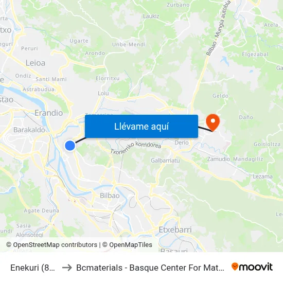 Enekuri (889) to Bcmaterials - Basque Center For Materials map