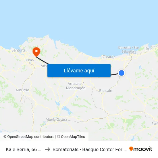 Kale Berria, 66 - Eliza to Bcmaterials - Basque Center For Materials map