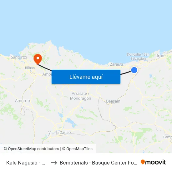 Kale Nagusia - Oztaran to Bcmaterials - Basque Center For Materials map