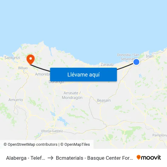 Alaberga - Telefónica to Bcmaterials - Basque Center For Materials map