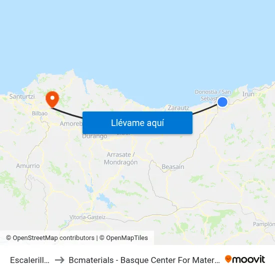 Escalerillas to Bcmaterials - Basque Center For Materials map