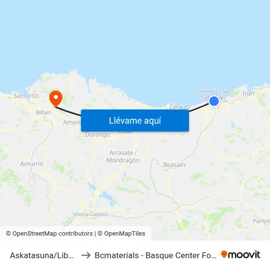 Askatasuna/Libertad, 3 to Bcmaterials - Basque Center For Materials map