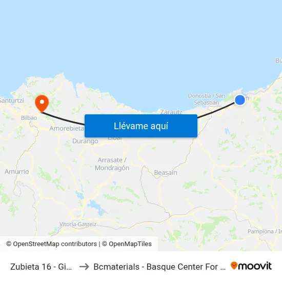Zubieta 16 - Gibeleta to Bcmaterials - Basque Center For Materials map