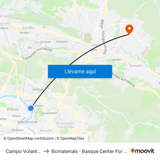 Campo Volantín (4) to Bcmaterials - Basque Center For Materials map