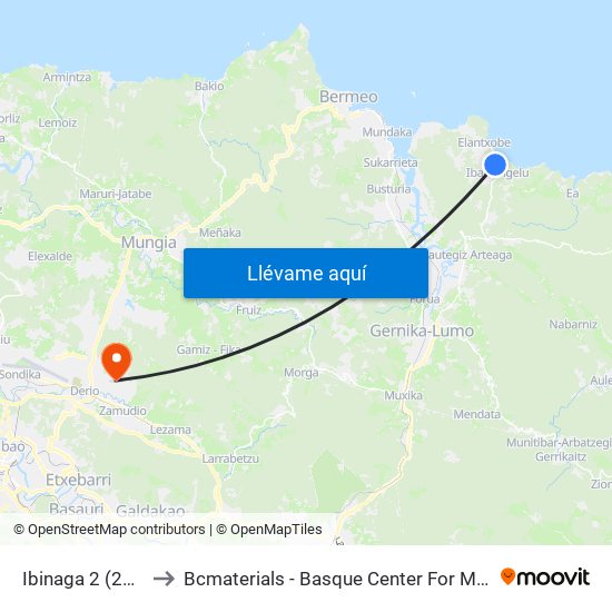 Ibinaga 2 (2389) to Bcmaterials - Basque Center For Materials map